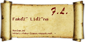 Fakó Liána névjegykártya